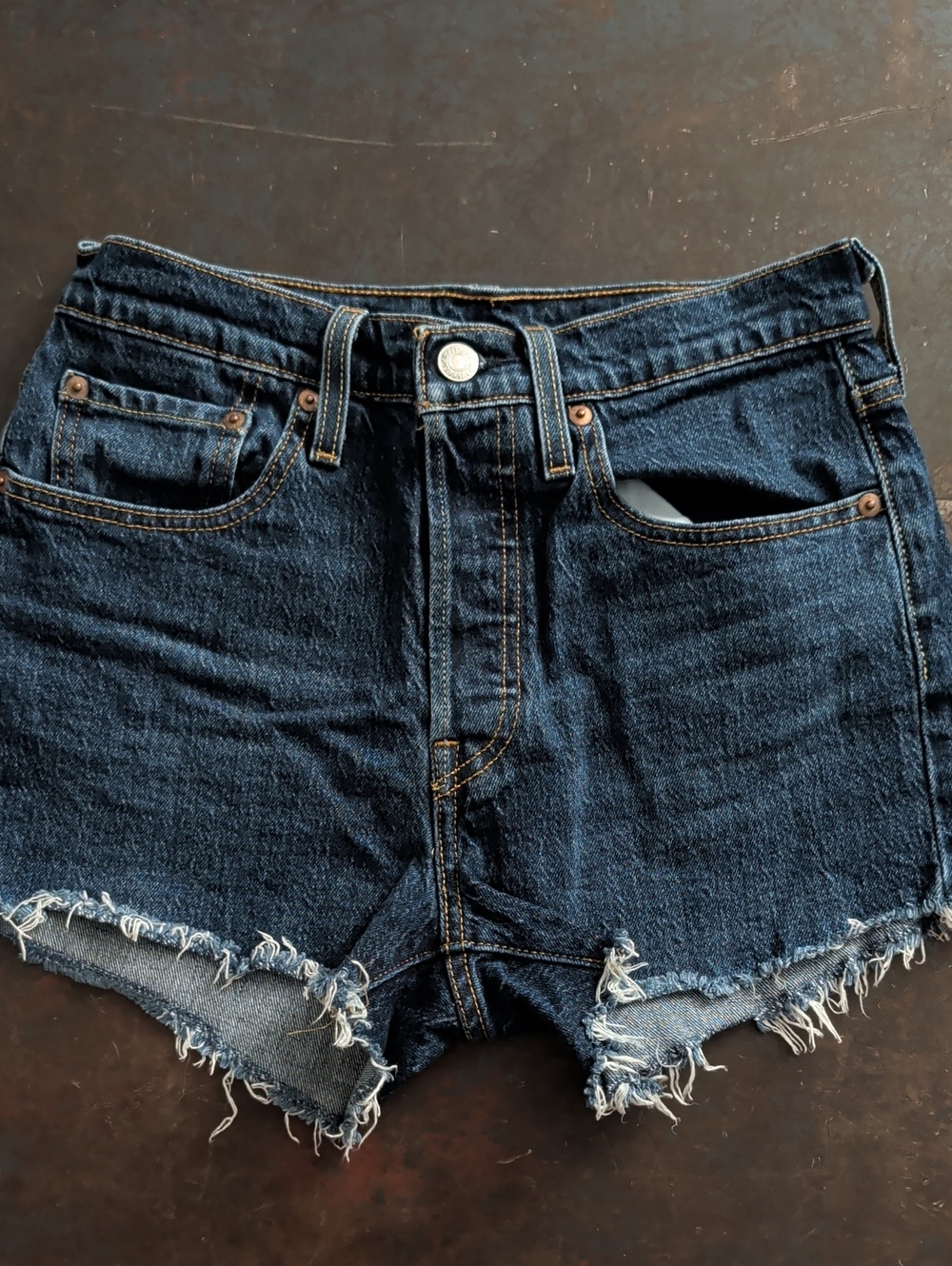Levi's 501 Dark Blue Butterfly Shorts